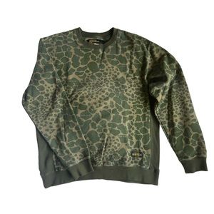 SSUR Plus Guerilla Print Green Crew Neck Sweatshirt Mens M